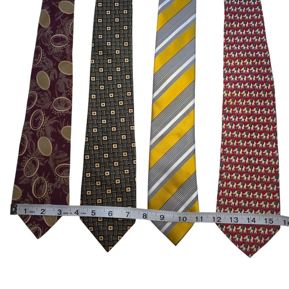 Mens Designer Silk Neckties Lot Austin Grey Harve Benard Rene Chagal Patterns - Picture 2 of 6